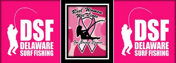 Kristen's BCA banner Breast Cancer Awareness Month, Delaware surf fishing, cancer awareness