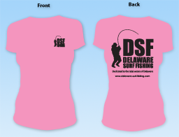 Ladies-T for Breast Cancer Awareness BCA, Breast Cancer Awareness, Delaware Surf Fishing T shirts