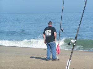 Chris Barton of OTW Sand Sticks OTW Sand Sticks, Delaware Surf fishing, 3Rs beach, delaware seashore state park
