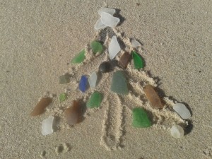 DSF sea glass tree sea glass, christmas tree, delaware surf fishing