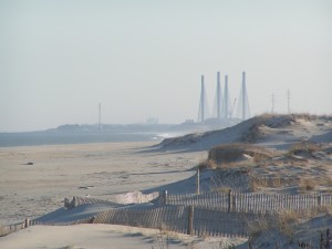 conquest beach shot from the walk over access conquest beach, delaware seashore state park, surf fishing, drive on beach access, ORV permits, beach buggy, striped bass