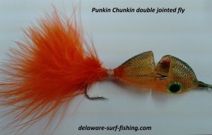 Punkin Chunkin jointed fly punkin chunkin fly, jointed flies, specialty fly tying, saltwater fly anglers of delaware