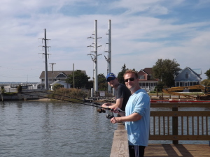 chincoteague fishing pier, old draw bridge, chincoteague channel, penn reels, boca reels, tica rods, lamiglass, top and bottom rigs, fishing with squid, robert reed park