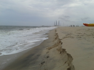 beach replenishment, beach erosion from storms, delaware seashore state park, shelved beaches,
