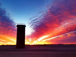 arctic blast, delaware sunset, ghost tower, wwII towers, fire towers, fort miles, cape henlopen state park, lewes, de