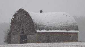 Old barn on Long Neck road in snow on Jan 8 2103