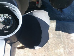 Propeller damaged by hitting sandbars, dredge the inland bays, indian riverbay, rehoboth bay, pontoon express, shorts marine,