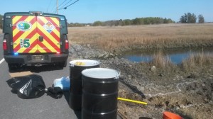 DNREC, emergency response team, 1-800-662-8802., report a spill to DNREC, long neck rd, delaware, sussex county, white house beach slough