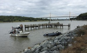 Car in C&D canal, DNREC Fish & Wildlife Natural Resources Police Photo