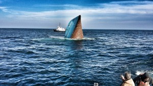 Bottoms up and down she goes ... photo by Brian Mack