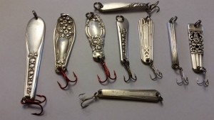 hokins, silver spoons, jigs, butter knife handle jigs,