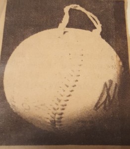 baseball cast out of yankee stadium, only ball ever ot go out of yankke stadium, Cast A Ball, Harry Aiken