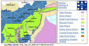 Blizzard watch map January 2016
