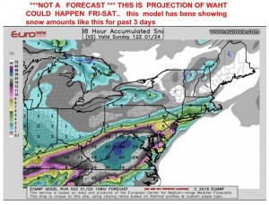 Latest Euro model for this weekends storm.