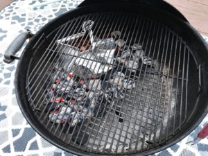 smoking bluefish, weber grill as a smaoker