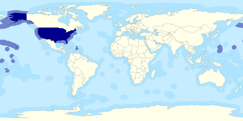 The United States EEZ, exclusive economic zone, 3 mile limit, striped bass