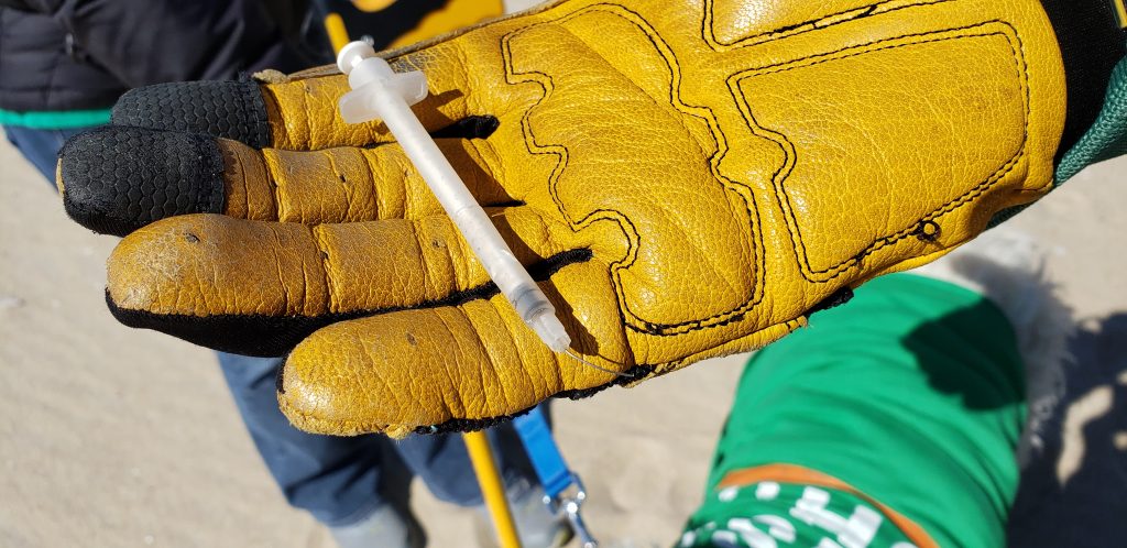 syringe on beach, delaware, sussex county, rehoboth beach, bethany beach, ocean city, lewes beach, fenwick island, broadkill beach,