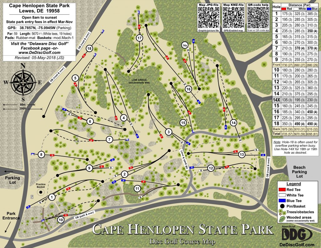 disc golf, cape henlopen state park, delaware, sussex county, lewes