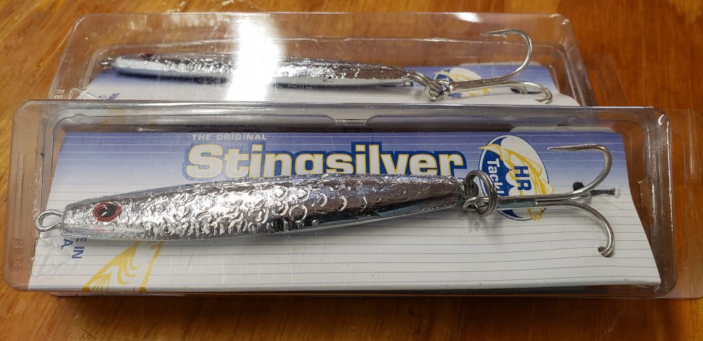 sting silver, metal fishing lure, jig, crank fast for fish, tins