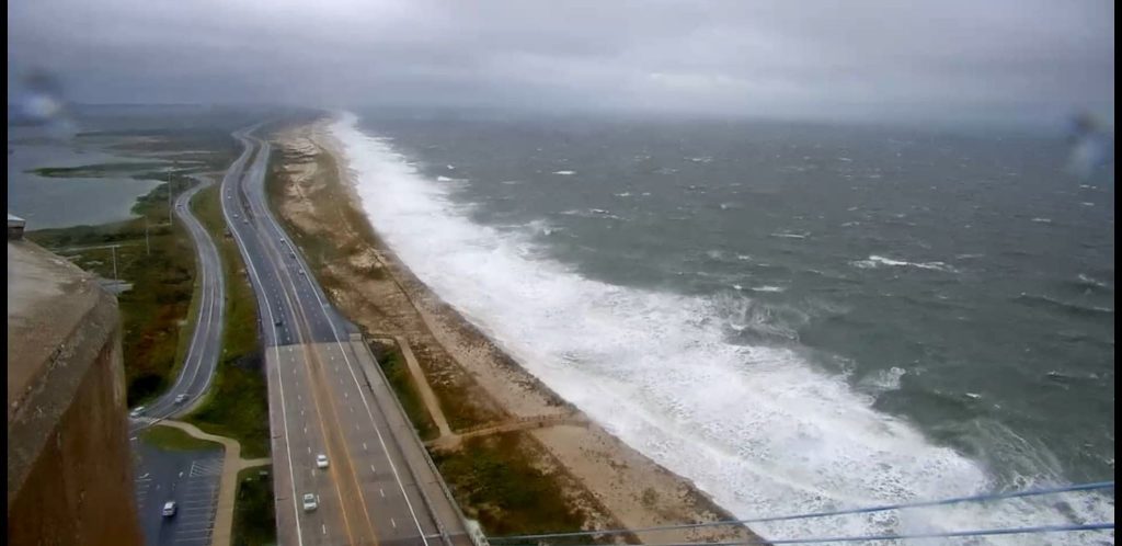 hurricane dorian storm surge, indian river inlet, north beach, sussex county, delaware seashore state park